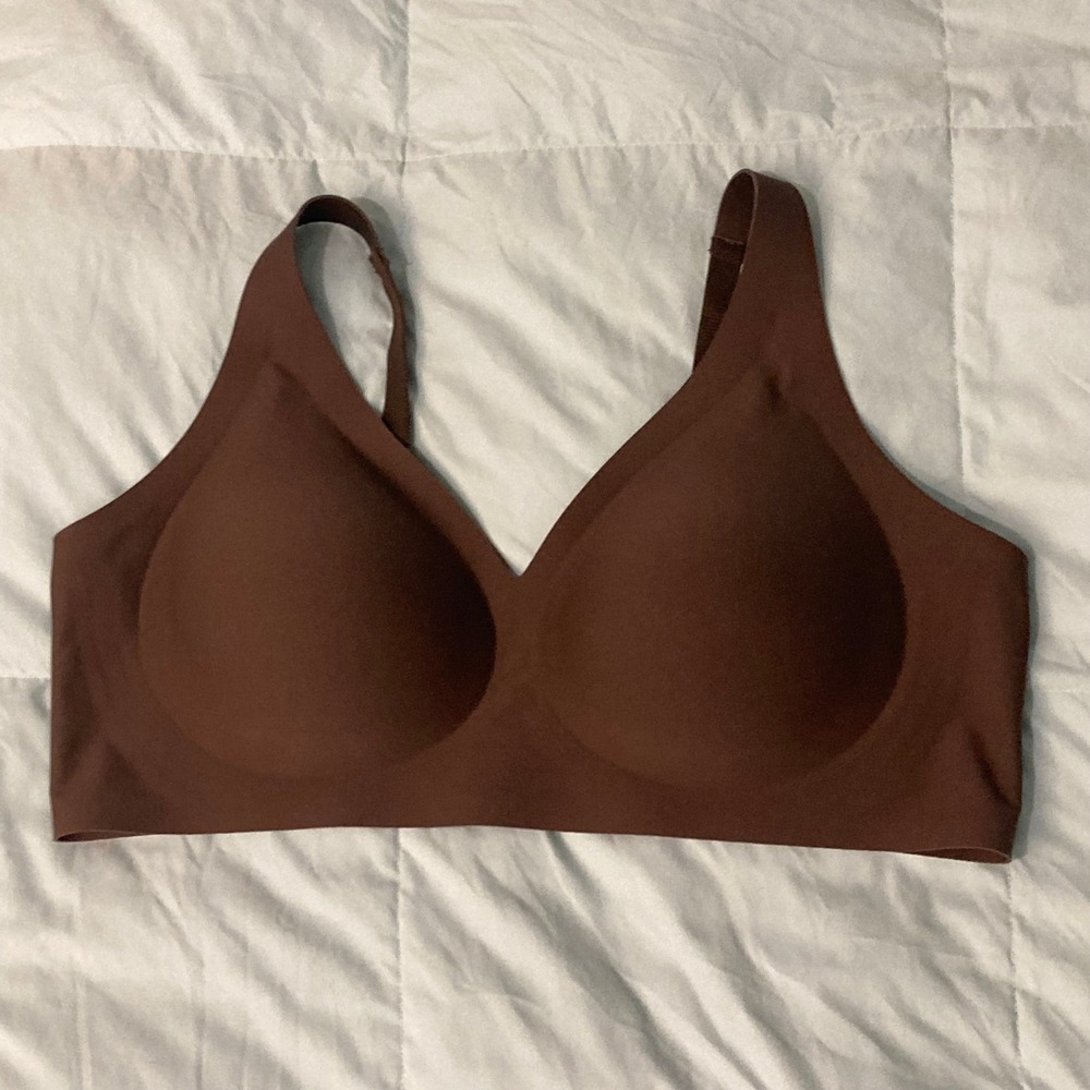 3XL Brown Wireless Cup T-Shirt Bra Seamless Comfort